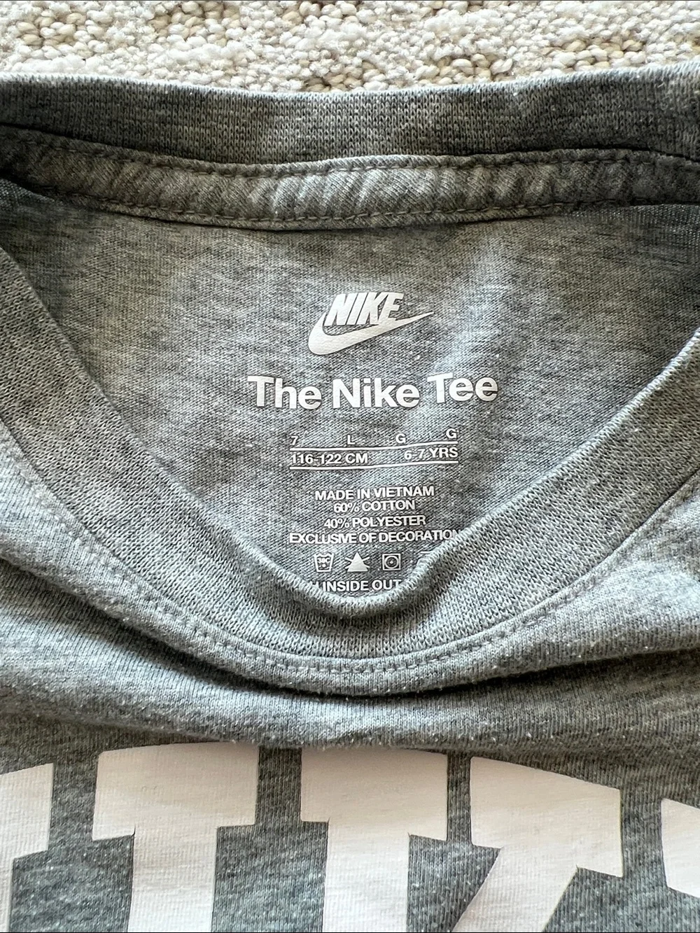 Nike Gray Short-Sleeve Tee with White Logo